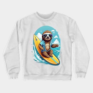 Surfing Sloth Crewneck Sweatshirt